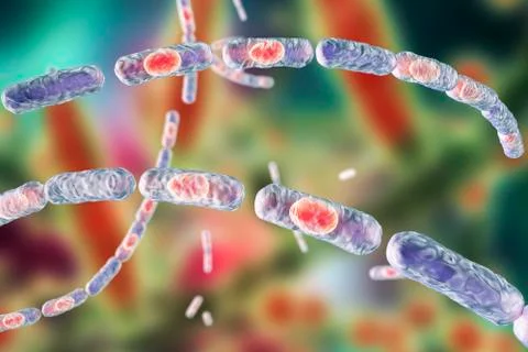 Anthrax bacteria, illustration Stock Illustration