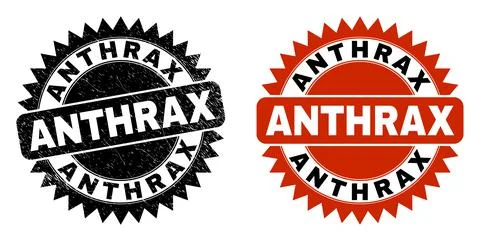 ANTHRAX Black Rosette Seal with Corroded Style Stock Illustration