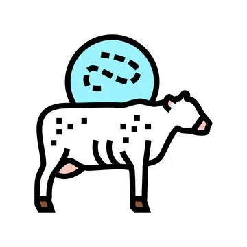 Anthrax cow color icon vector illustration Stock Illustration