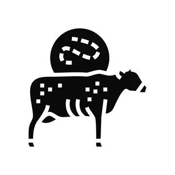 Anthrax cow glyph icon vector illustration Stock Illustration