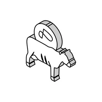 Anthrax cow isometric icon vector illustration Stock Illustration