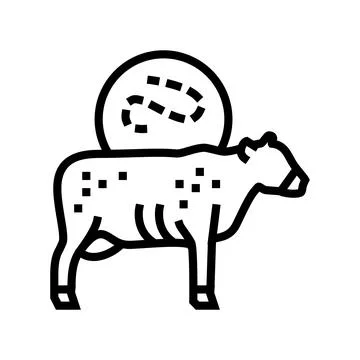 Anthrax cow line icon vector illustration Stock Illustration