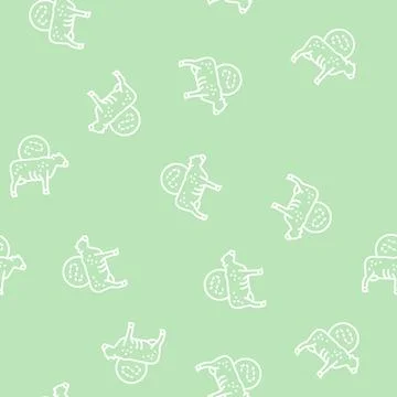 Anthrax cow line seamless pattern Stock Illustration