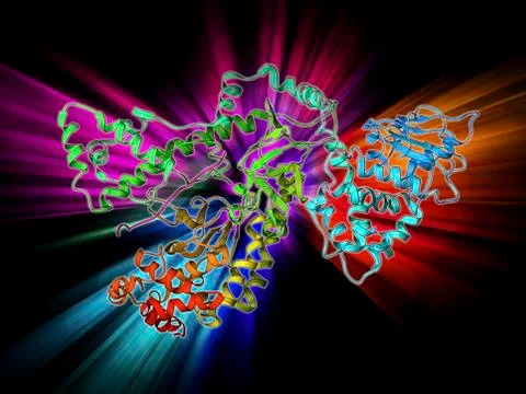 Anthrax lethal factor molecule Stock Illustration