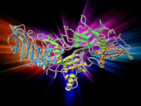 Anthrax protective antigen molecule Stock Illustration
