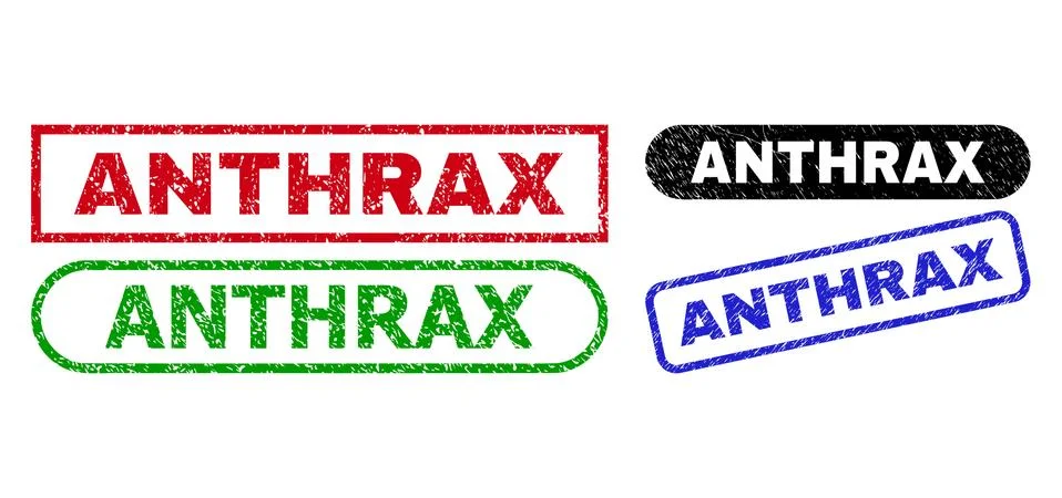 ANTHRAX Rectangle Stamps Using Unclean Surface Stock Illustration