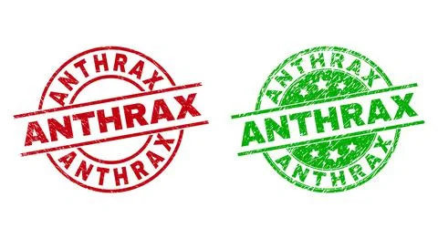 ANTHRAX Round Watermarks Using Grunged Texture Stock Illustration