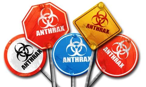 Anthrax virus concept background, 3D rendering, rough street sig Stock Illustration
