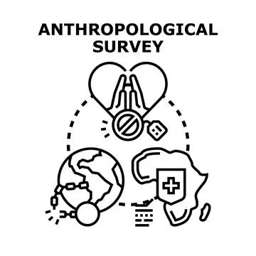 Anthropological survey concept exploring societal human issues Stock Illustration