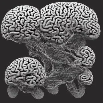 Anthropomorphic concentric brain of various shapes Stock Illustration