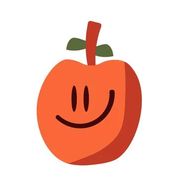 Anthropomorphic fruit. Vector flat image. Funny illustration. Design for prin Stock Illustration