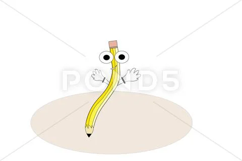 Anthropomorphic Pencil Stock Illustration