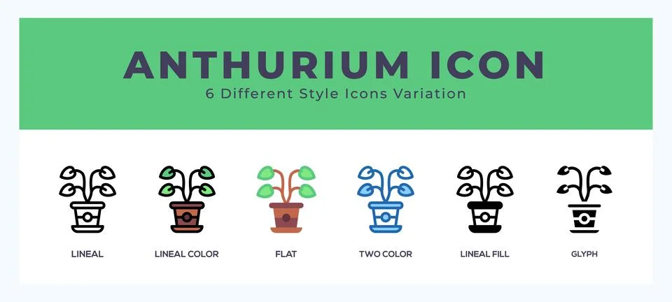 Anthurium icon vector for web. and mobile app Stock Illustration