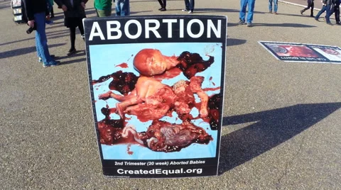 Anti-abortion sign Stock Footage 57628375