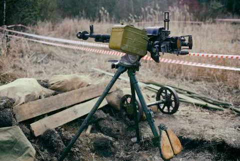 Anti-aircraft guns, authentic machine gun during the second world war Stock Photos