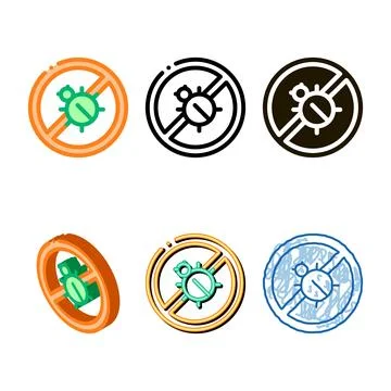 Anti bed edition mattress bug icon outline Stock Illustration