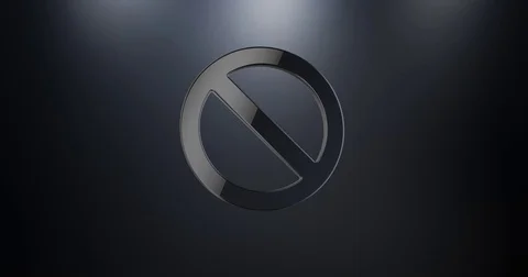 Anti Black 3d Icon Stock Footage 69781147