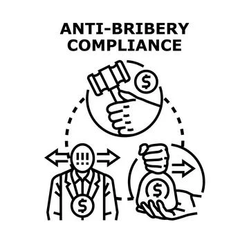 Anti bribery compliance preventing corruption risk management Stock Illustration