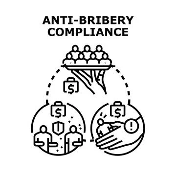 Anti bribery compliance program preventing corruption practices Stock Illustration