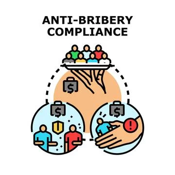 Anti bribery compliance program preventing corruption practices Stock Illustration