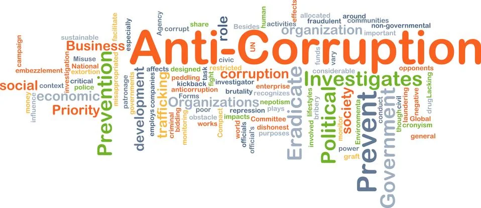 Anti-corruption background concept Illustrazione stock