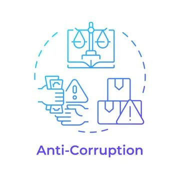 Anti corruption blue gradient concept icon Stock Illustration