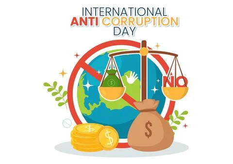 Anti Corruption Day Vector Illustration on 9 December with Stop Give Money .. Stock Illustration