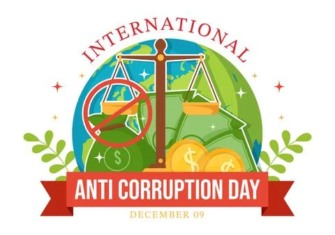 Anti Corruption Day Vector Illustration on 9 December with Stop Give Money .. Stock Illustration