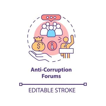 Anti corruption forums concept icon Stock Illustration
