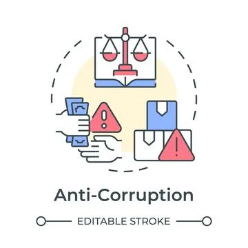 Anti corruption multi color concept icon Stock Illustration
