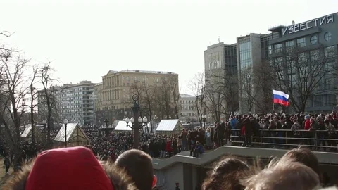 Anti-corruption protests, Pushkinskaya square. Stock-Footage 74128338