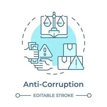 Anti corruption soft blue concept icon Stock Illustration