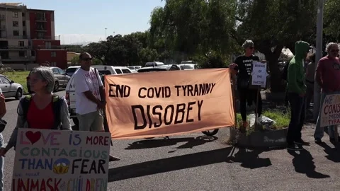 Anti-Covid 19 lockdown protest in Cape Town Video stock 150708396