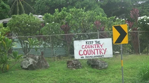 Anti-Development Sign In Front Of Home In Oahu, Hawaii Stock Footage 154180175
