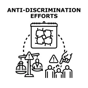 Anti discrimination efforts concept combating social inequality Stock Illustration