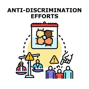 Anti discrimination efforts concept combating social inequality Stock Illustration