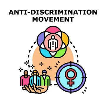 Anti discrimination movement promoting equality and human rights Stock Illustration