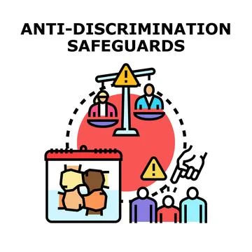 Anti discrimination safeguards ensuring equality fairness and diversity Stock Illustration