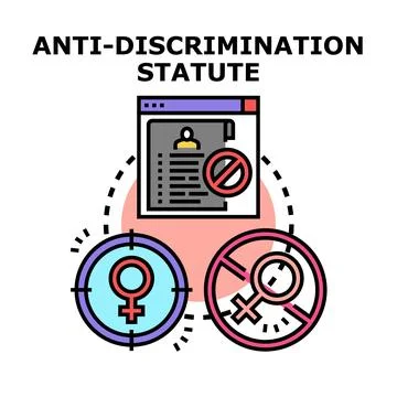 Anti discrimination statute enforcing equal legal rights Stock Illustration