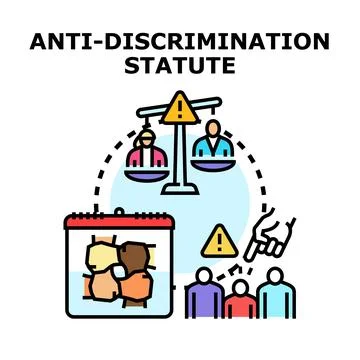 Anti discrimination statute promoting equality and fundamental rights Stock Illustration