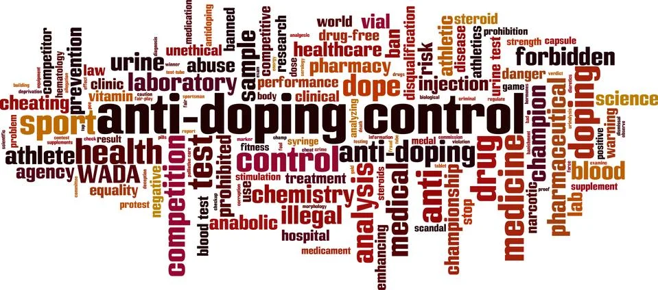 Anti-doping control word cloud Stock Illustration