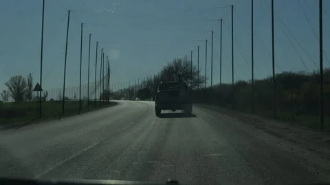 Anti-drone nets along the road to protect cars and people Stock Footage 333966888