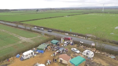 Anti Fracking Protest Camp 库存影片 80222041