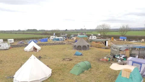 Anti Fracking Protest Camp 库存影片 80222051