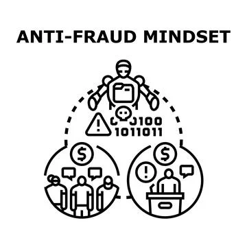 Anti fraud mindset digital security protecting financial data Stock Illustration