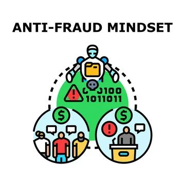 Anti fraud mindset digital security protecting financial data Stock Illustration