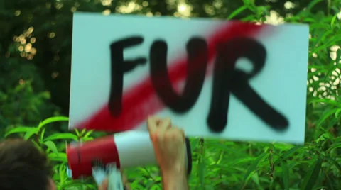 Anti fur protest peta Stock Footage