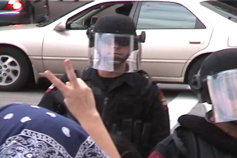 Anti-Globalization Protestors in Austin, Texas Video stock 35001815