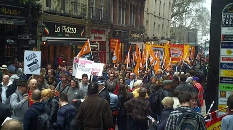 Anti Goverment Cuts Protest 2 Stock-Footage 2166341