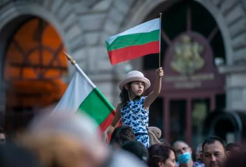 Anti-government protests in Sofia continue Stock Photos